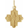 Sterling Silver 25x24  mm Four-Way Cross Medal 24