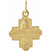 Sterling Silver 25x24 mm Four-Way Cross Medal Necklace - Faith Symbol