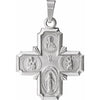 Sterling Silver 25x24  mm Four-Way Cross Medal 24