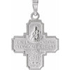 Sterling Silver 25x24 mm Four-Way Cross Medal Necklace - Faith Symbol