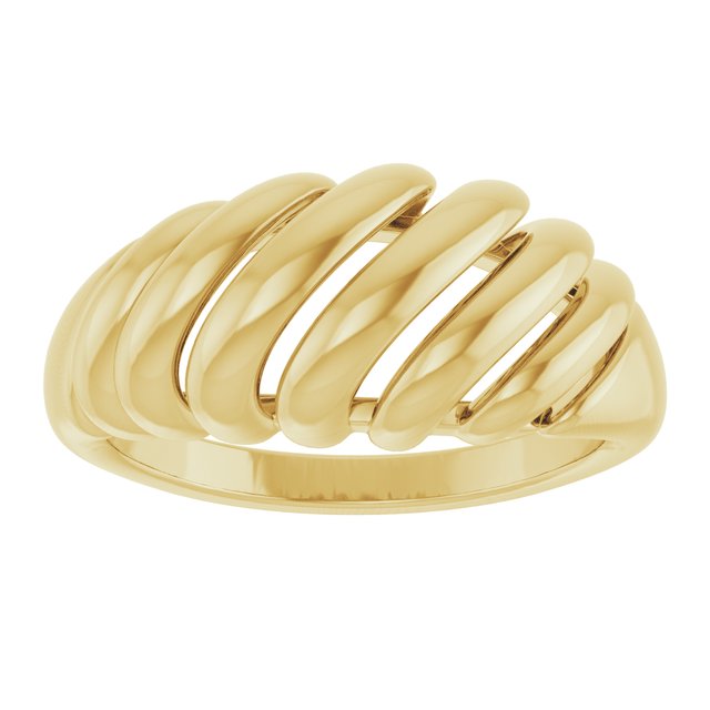 14K Gold 11.5 mm Polished Dome Ring - Elegant Design