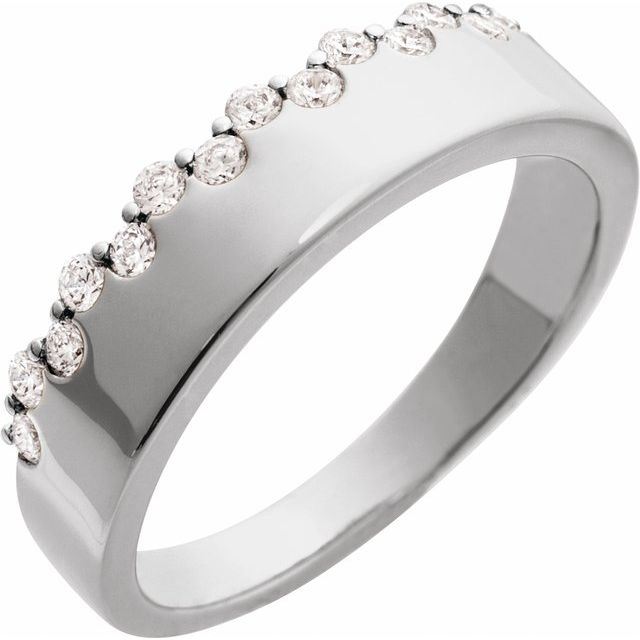 14K White Gold 1/3 Ctw Natural Diamond Ring