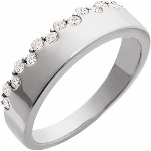 14K White Gold 1/3 Ctw Natural Diamond Ring