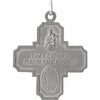 Sterling Silver 25x24 mm Four-Way Cross Medal Necklace - Faith Symbol