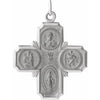 Sterling Silver 25x24  mm Four-Way Cross Medal 24