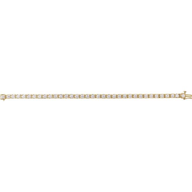 14K Yellow Gold, 7.25" 1 CTW Natural Diamond Line Bracelet