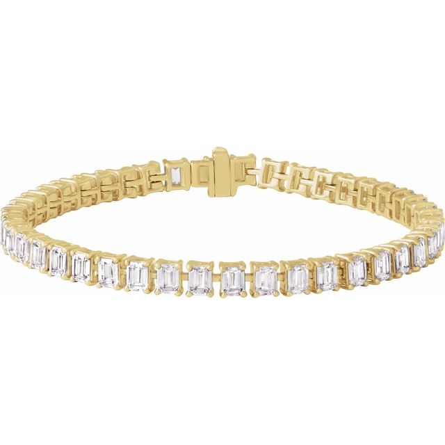 14K Yellow Gold, 7x5 mm 10 1/2 CTW Lab-Grown Diamond Line Bracelet