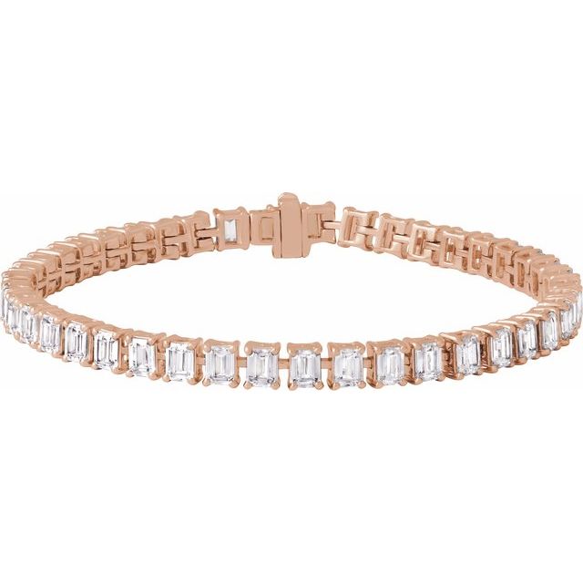 14K Yellow Gold, 7x5 mm 10 1/2 CTW Lab-Grown Diamond Line Bracelet