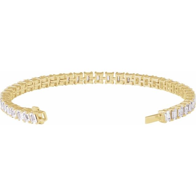 14K Yellow Gold, 7x5 mm 10 1/2 CTW Lab-Grown Diamond Line Bracelet