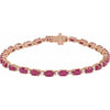 14K Yellow Gold, 7x5 mm Oval Lab-Grown Ruby & 5/8 CTW Lab-Grown Diamond Bracelet