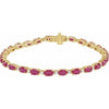 14K Yellow Gold, 7x5 mm Oval Lab-Grown Ruby & 5/8 CTW Lab-Grown Diamond Bracelet