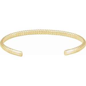14K Yellow Gold, 7x5 mm Elegant Cuff Bracelet – Timeless Luxury