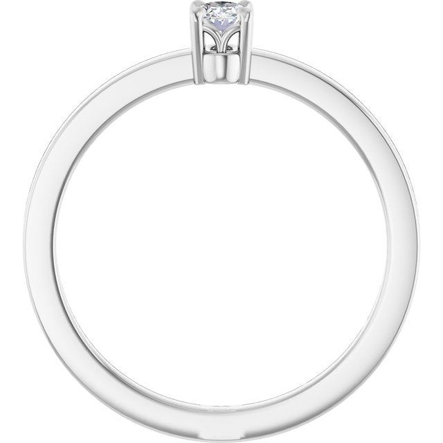 14K Gold Natural Diamond Solitaire Ring