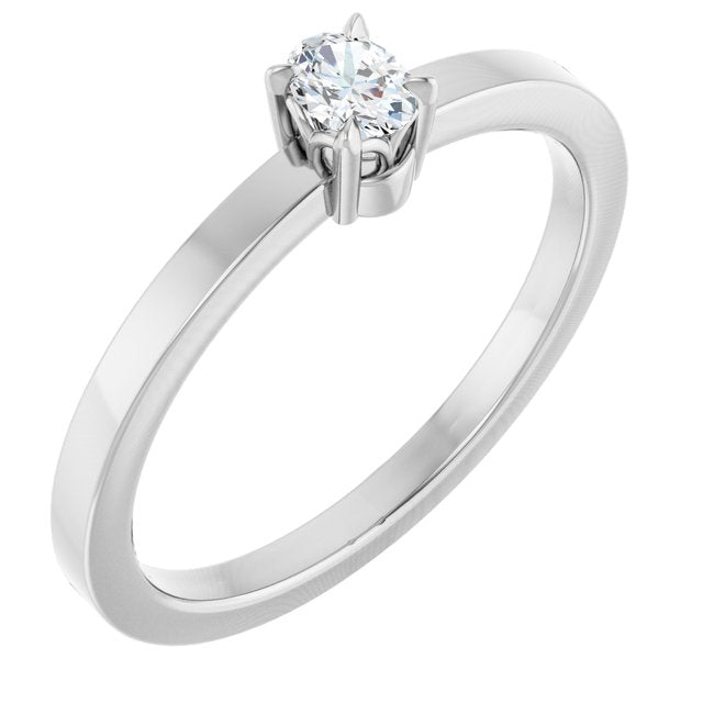 14K Gold Natural Diamond Solitaire Ring
