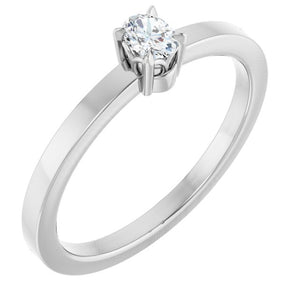 14K Gold Natural Diamond Solitaire Ring