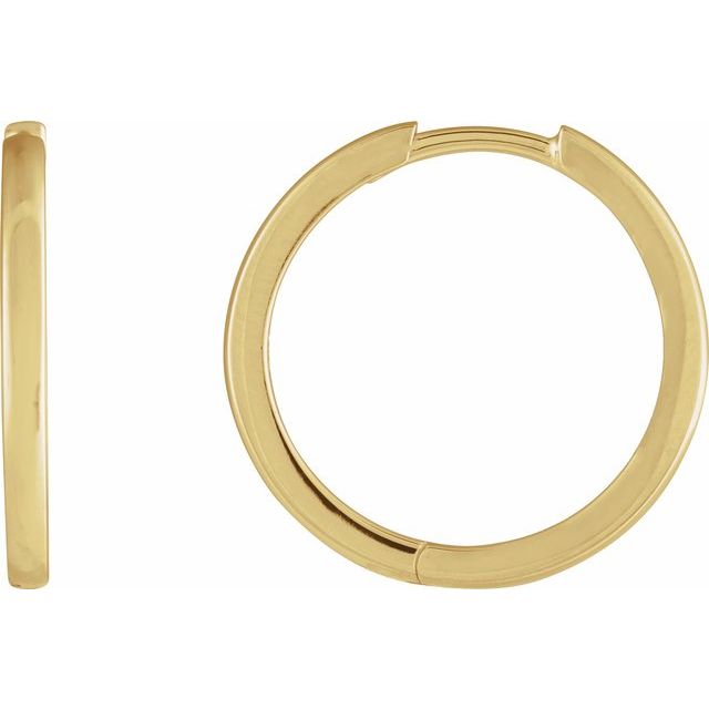 14K Gold Hinged Hoop Earrings