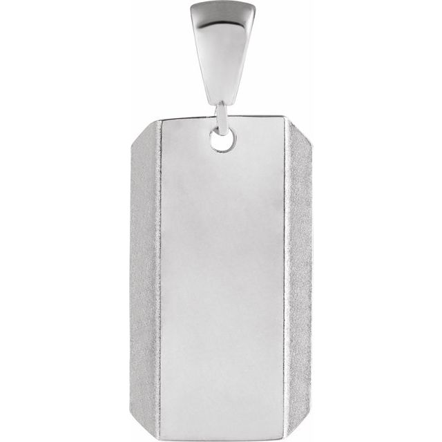 14K Gold Engravable Dog Tag Pendant