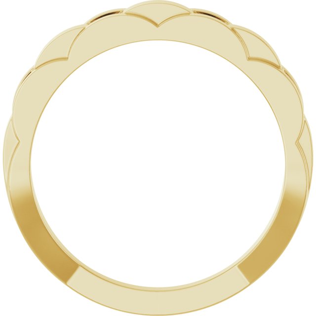 14K Gold Chain Link Ring - Polished Design