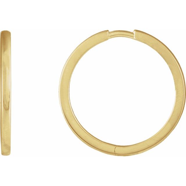 14K Gold Hinged Hoop Earrings
