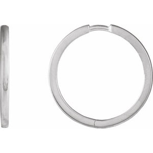 Hinged Hoop Earrings Crafted in 14K Gold, Silver & Platinum Available in Multiple Sizes