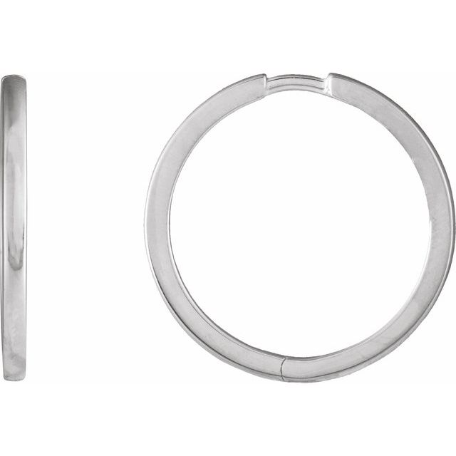 Hinged Hoop Earrings in 14K Gold, Platinum & Silver