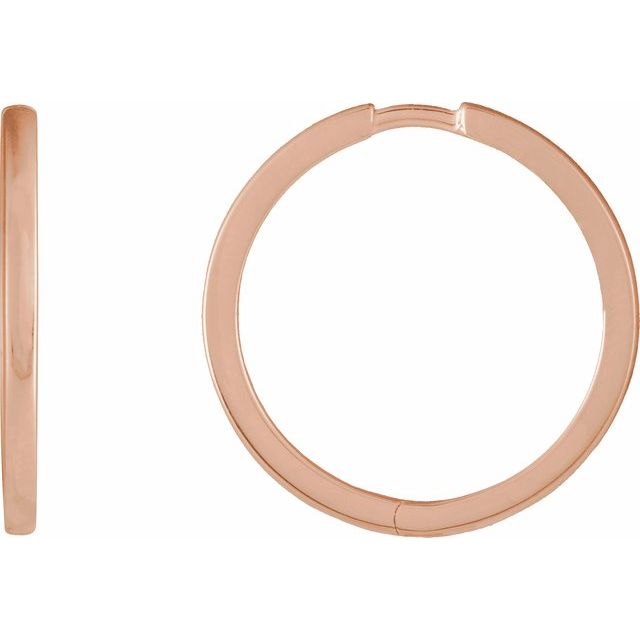 14K Gold Hinged Hoop Earrings