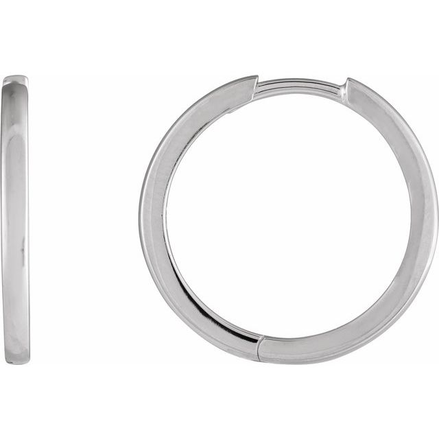 Hinged Hoop Earrings in 14K Gold, Platinum & Silver
