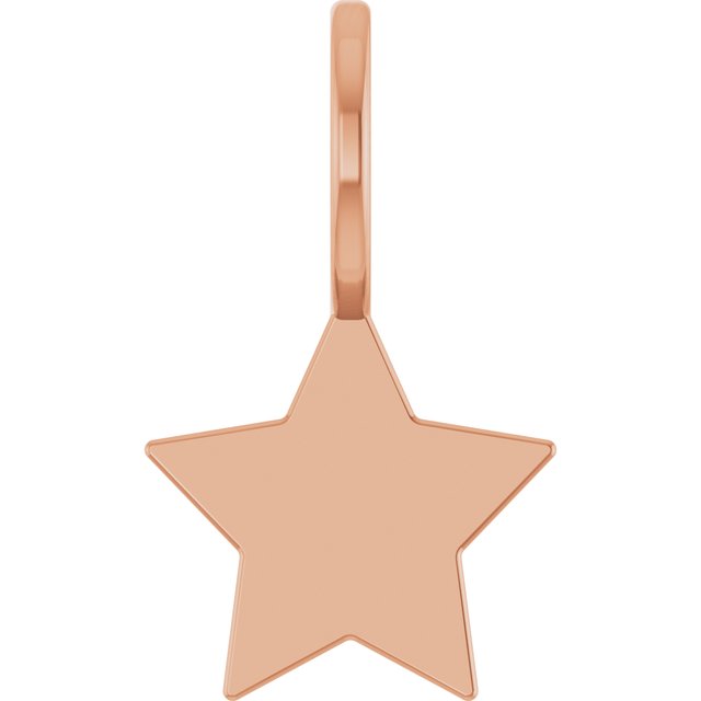 Engravable 14K Rose Gold Star Charm/Pendant