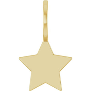 Engravable 14K Rose Gold Star Charm/Pendant