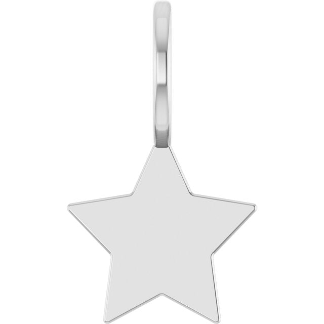 Engravable 14K Rose Gold Star Charm/Pendant