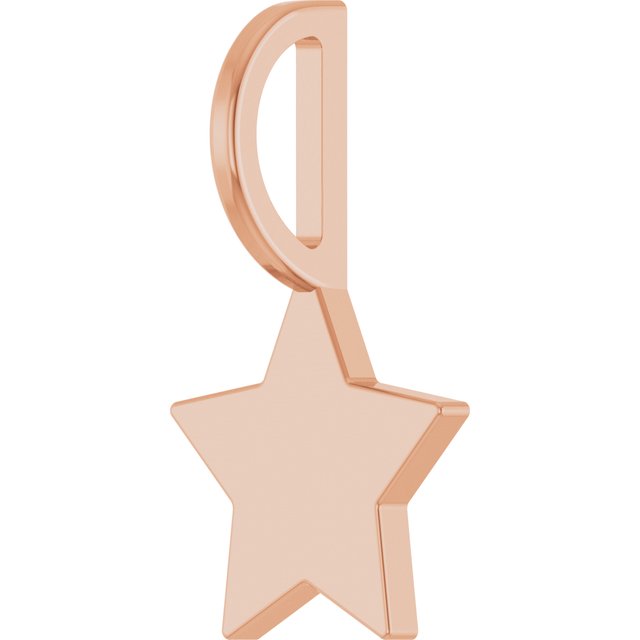 Engravable 14K Rose Gold Star Charm/Pendant