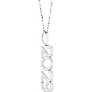 14K Gold, 27.57x7.97 mm Vertical Necklace - Elegant Commemoration