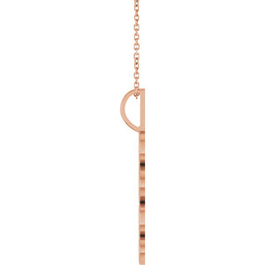14K Gold, 27.57x7.97 mm Vertical Necklace - Elegant Commemoration