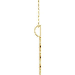 14K Gold, 27.57x7.97 mm Vertical Necklace - Elegant Commemoration