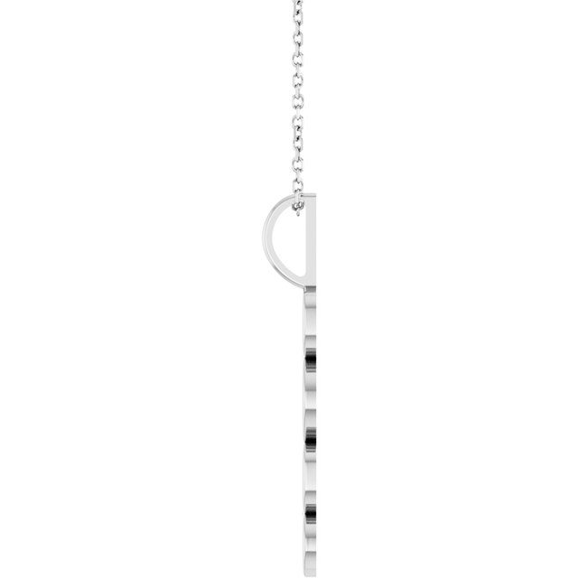 Platinum 2021 Year 27.57x7.97 mm Vertical Necklace - Elegant Commemoration