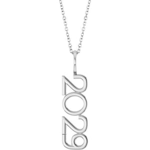 14K Gold, 27.57x7.97 mm Vertical Necklace - Elegant Commemoration
