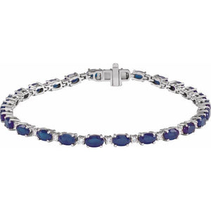14K Gold Lab-Grown Ruby And Lab-Grown Diamond Line Bracelet