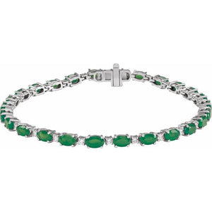 14K Gold Lab-Grown Ruby And Lab-Grown Diamond Line Bracelet