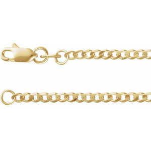 14K Gold Curb Chain - Options Available
