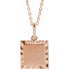 Platinum Engravable Square 16.3x10 mm Necklace - Personalized Luxury