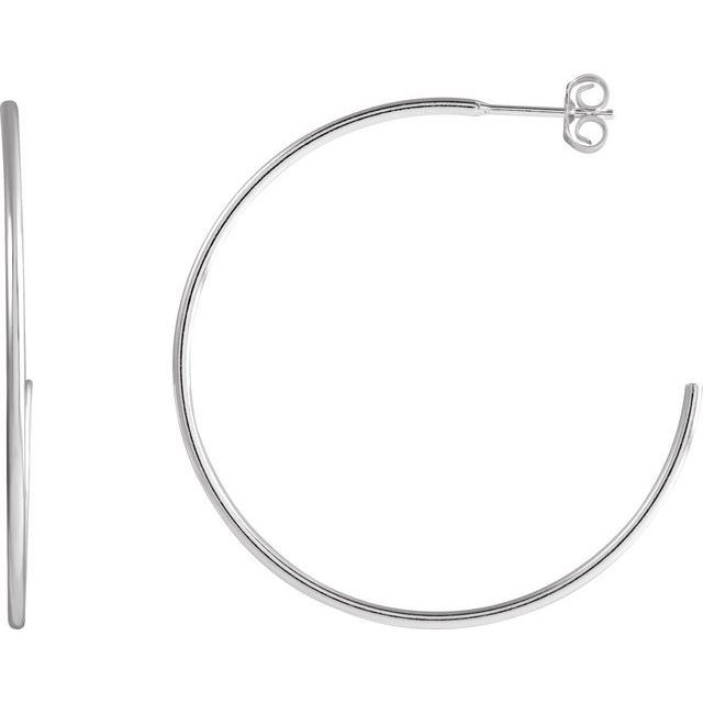 Hoop Earrings | 14K Gold & Silver | 12–45 Mm × 1.25 Mm | Friction Backs | Polished