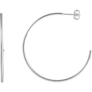 Hoop Earrings | 14K Gold & Silver | 12–45 Mm × 1.25 Mm | Friction Backs | Polished