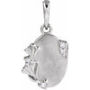 Platinum Floral Pendant with .025 CTW Natural Diamonds – Engravable Elegance