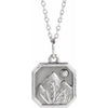 14K White Gold 16-18 Inch Mountain Design Necklace - Elegant Charm