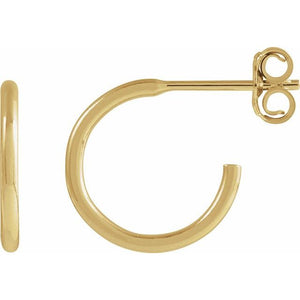 Hoop Earrings | 14K Gold & Silver | 12–45 Mm × 1.25 Mm | Friction Backs | Polished