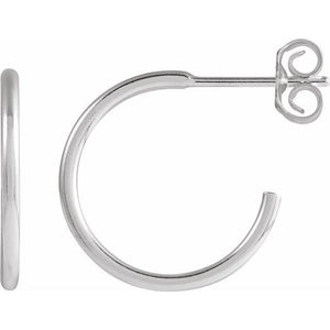 Hoop Earrings | 14K Gold & Silver | 12–45 Mm × 1.25 Mm | Friction Backs | Polished