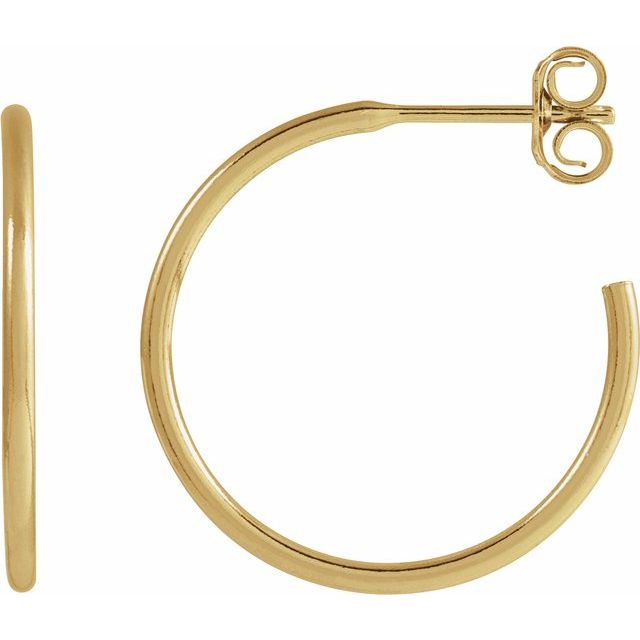 Hoop Earrings | 14K Gold & Silver | 12–45 Mm × 1.25 Mm | Friction Backs | Polished