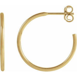 Hoop Earrings | 14K Gold & Silver | 12–45 Mm × 1.25 Mm | Friction Backs | Polished