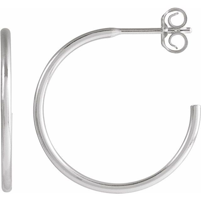 Hoop Earrings | 14K Gold & Silver | 12–45 Mm × 1.25 Mm | Friction Backs | Polished