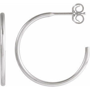 Hoop Earrings | 14K Gold & Silver | 12–45 Mm × 1.25 Mm | Friction Backs | Polished